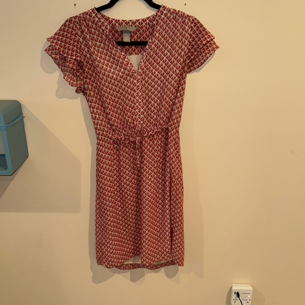 Red Flutter Sleeve V-Neck Sundress